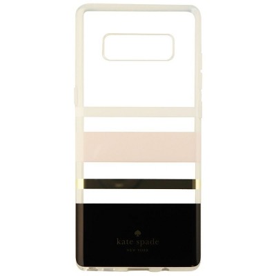 Case Mate licensed - Kate Spade Flexible Hardshell Case for Galaxy Note8 - Pink/Gold/Blk/Clear Stripe
