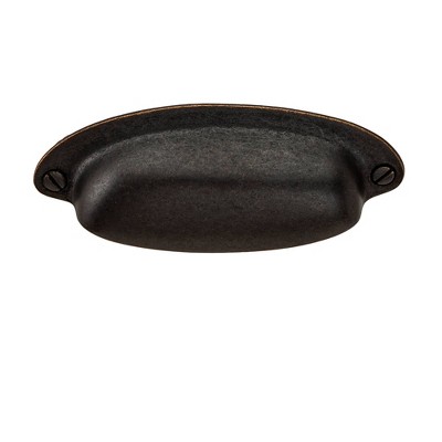 Antique Brass 3-1/2" Oval Cup Pull Multipack