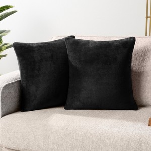 PAVILIA Set of 2 Throw Pillow Covers, Decorative Velvet Square Cushion Cases for Bed Sofa Couch Bedroom Living Room - 1 of 4