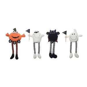 Transpac Plush Spooky Character Sitter Set of 4 Halloween Figurines Colorful Indoor Decor for Tabletop and Mantel - 1 of 1