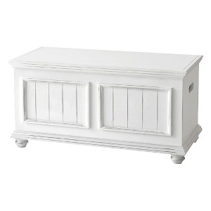 John Boyd Designs Notting Hill Collection Wood Top Storage Trunk - Bright White