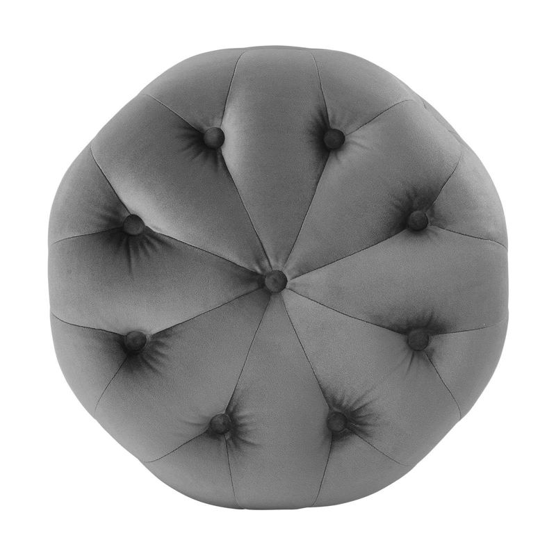 Amour Tufted Button Round Performance Velvet Ottoman - Modway, 4 of 8