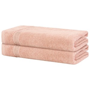 Unique Bargains Soft Highly Absorbent Large Stripe Bath Towels 28" x 56" 2 Pcs - 1 of 4