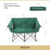ARROWHEAD OUTDOOR Portable Folding Double Duo Camping Chair Loveseat w/ 2 Cup & Wine Glass Holder, Back Storage, Carrying Bag, Supports up to 6500lbs - 3 of 4