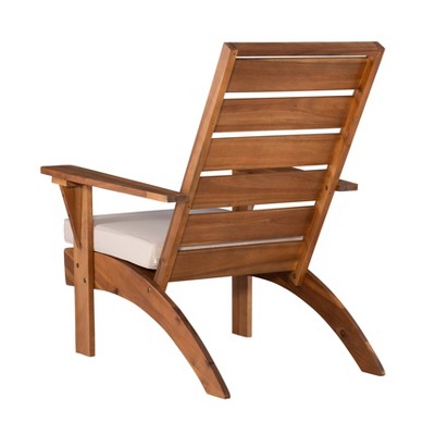 Rockport Brown Acacia Outdoor Chair with Beige Cushions