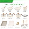 Itopfox 23-Piece Nonstick Pots and Pans Set with Frying Pan, Saucepan, Saute Pan, Lightweight Cookware with Stay-Cool Wood Handles, PFAS & PFOA Free - 2 of 4