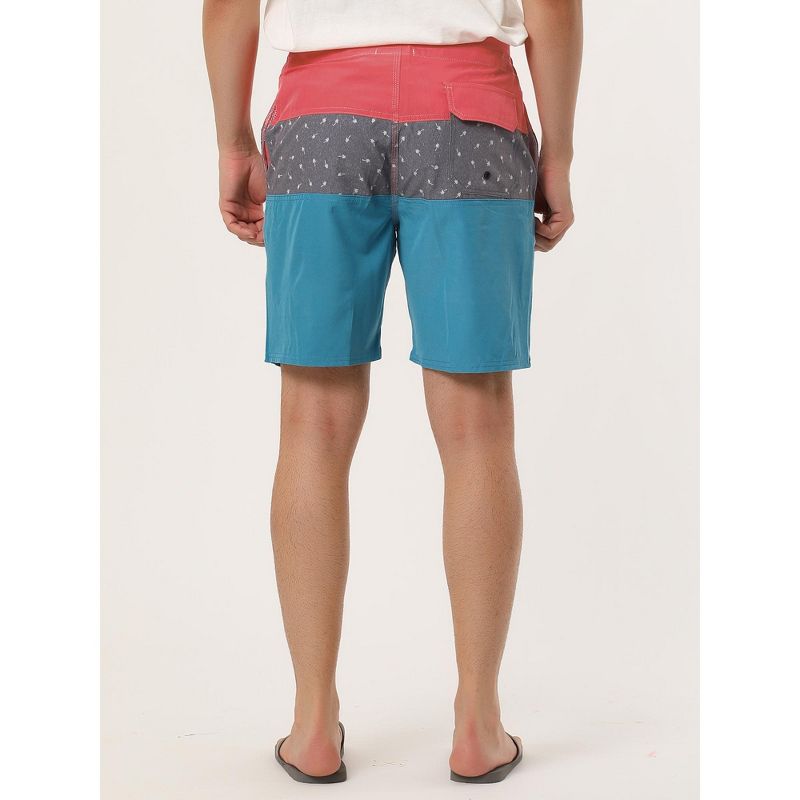 Lars Amadeus Men's Color Block Adjustable Comfortable Summer Shorts, 5 of 7