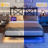 GDFStudio Zuri Modern Steel Floating Bed Frame with Storage Headboard, LED Lights and Charging Station - 4 of 4