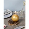 Set of 3 Round Teal Candles - 3 inch Sphere Candles for Wedding & Home Decor - Unscented Long Burning - 3 of 4