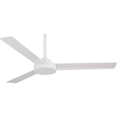 Photo 1 of 52" Minka Aire Modern 3 Blade Indoor Ceiling Fan Flat White for Living Room Kitchen Bedroom Family Dining Home House Office