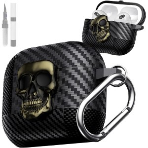 HTUTWOO Compatible with AirPods Pro 3rd Generation, Skull Pattern Protective Case, Full Body Shockproof with Keychain and Cleaning Kit - 1 of 4