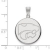 Black Bow Jewelry 10k White Gold Kansas State Wildcats NCAA Large Pendant - 2 of 3