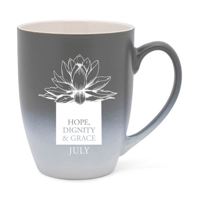 Elanze Designs Hope Dignity And Grace Two Toned Ombre Matte Gray and White 12 ounce Ceramic Stoneware Coffee Cup Mug