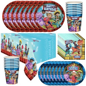 Treasures Gifted Dino Ranch Party Supplies Dinnerware Deluxe Set for 24 Guests - 1 of 1