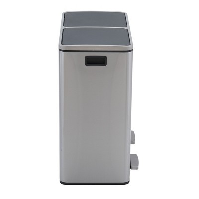 Fingerprint Resistant Stainless Steel Dual Compartment Pedal Trash Can