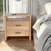 Royal Hampton Handcrafted Mango Wood with 2 Drawer and Open Shelf Bedside Nightstand Table, 29 Inch - 2 of 4
