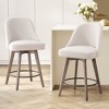 Bekrvio 26" Counter Height Swivel Bar Stools Set of 1/2/3/4–Mid-Century Barstools with Backs, Linen Upholstered & Wood Legs, for Kitchen Island - 2 of 4