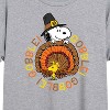 Women's - Peanuts - Thanksgiving Snoopy Woodstock Turkey Gobble Oversized Graphic T-Shirt - 2 of 4