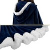 PAVILIA Angel Wrap Hooded Blanket for Women Adult, Wearable Cozy Wrap Throw Fleece Shawl Cape - 3 of 4