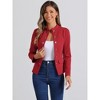Allegra K Women's Casual Stand Collar Open Front Long Sleeve Button Decor Jacket - 4 of 4