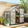 6' x 4' Greenhouse for Outdoors, Polycarbonate Greenhouse with Rain Gutter and Roof Vent, Aluminum Walk-in Green Houses for Outside - 4 of 4