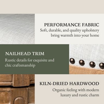 Alexander Weathered Oak Swivel Bar Stools with Sand Fabric, Set of 4