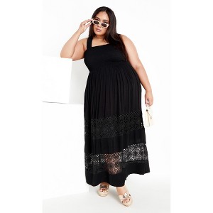 Women's Plus Size By The Beach Maxi Dress - black | CITY CHIC - 1 of 4