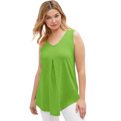 ellos Plus Size Tank Tunic With Inverted Pleat