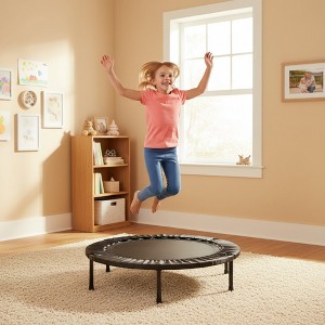 NAYSAYE Trampoline with Safety Enclosure for Backyard Fitness and Fun for Outdoor Activities, Black, 39.37"*39.37"*8.26" - 1 of 4