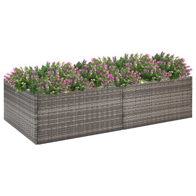vidaXL Garden Planter Gray 61.8"x31.5"x15.7" Poly Rattan