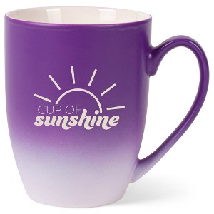 Elanze Designs Cup of Sunshine 12 Ounce Ceramic Laser-Etched Engraved Drinkware Mug, Purple and White Ombre - 1 of 4
