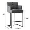 Set of 2 Upholstered Bar Stools with Armrests, 28.5" Seat Height Counter Chairs with Black Metal Sled Legs for Kitchen Island-Maison Boucle - 3 of 4