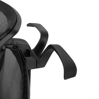 Black Mesh High-Back Ergonomic Swivel Task Chair with Adjustable Arms