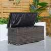 Moda Furnishings 260 Gallon Patio Outdoor Wicker Steel Storage Deck Box - 3 of 4