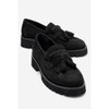 Poen - Black Suede Leather Tassel Loafer (Women) black suede 7 Forever & Always Shoes US - 2 of 4