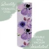 Elanze Designs Floral Dots Purple Green 20 ounce Stainless Steel Travel Tumbler - 3 of 4