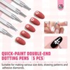Saviland 10-in-1 Dual-Tip Dotting Kit: Multi-Size Nail Art Pens for Dotting & Embossing - Transparent Design Tool Set - 2 of 4