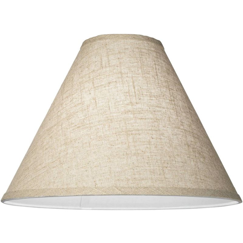 Springcrest Set of 2 Empire Lamp Shades Fine Burlap Medium 5" Top x 15" Bottom x 10.5" High Spider Replacement Harp Finial Fitting, 3 of 7