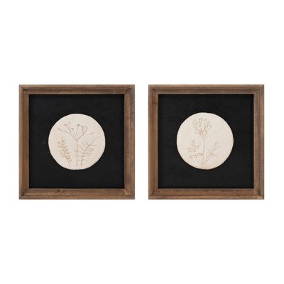 Melrose Framed Floral Plaque (Set of 2)