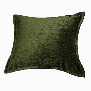 TopComfy Support Pillow Homey Cozy Velvet Throw Pillow with Deep Forest Green Shine for Elegant Decor, Green, 17"*17"*10" - 1 of 4