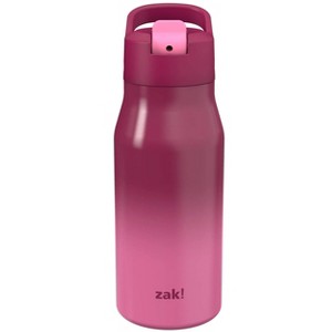 Zak Designs 14 fl oz Double Walled Stainless Steel Tranquility Insulated Straw Bottle - 1 of 4