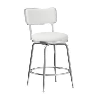Baltimore Metal and Upholstered Swivel Counter Height Stool Chrome - Hillsdale Furniture