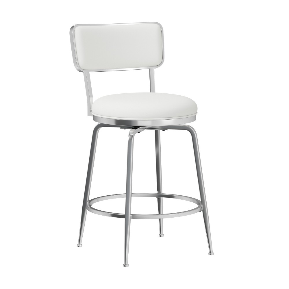 Photos - Storage Combination Baltimore Metal and Upholstered Swivel Counter Height Stool Chrome - Hills