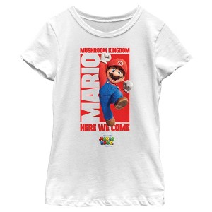Girl's The Super Mario Bros. Movie Mario Mushroom Kingdom Here We Come T-Shirt - 1 of 4