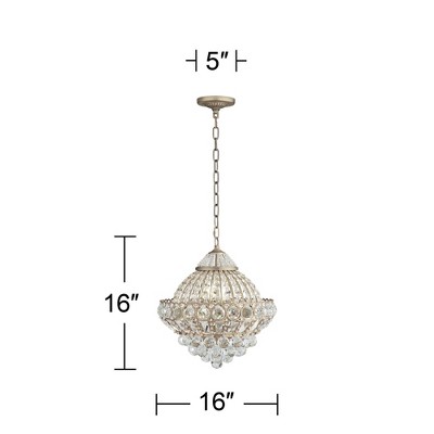 Antique Brass 19" French Crystal Chandelier 6-Light Elegance