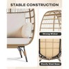 Egg Chair Wicker Outdoor Chairs, Oversize Patio Chair Rattan Lounger Chair w/ 4 Cushions & Steel Frame Stand for Indoor Outdoor Patio Backyard - 4 of 4