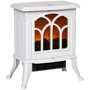 HOMCOM Freestanding Electric Fireplace, Space Heater with Realistic Flame Effect and Overheat Protection, 750W/1500W - 1 of 4