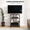 INFURNIC TV Stands and Consoles Compact TV Stand with Adjustable Shelves and Storage for Living Room, Brown, 23.8"*23.6"*31.1" - 3 of 4