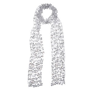 Unique Bargains Sequined Cut-Out Scarf 1 Pc - 1 of 4