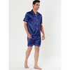 Lars Amadeus Men's Short Sleeves Top and Pants Summer Satin Pajama Sets 2 Pack - 2 of 4